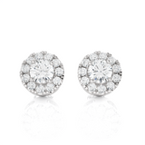 Round Lab Grown Diamond Halo Stud Earrings