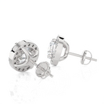 Round Lab Grown Diamond Halo Stud Earrings