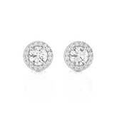 Round Lab Grown Diamond Halo Stud Earrings