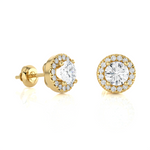 Round Lab Grown Diamond Halo Stud Earrings