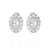 Oval Lab Grown Diamond Halo Stud Earrings