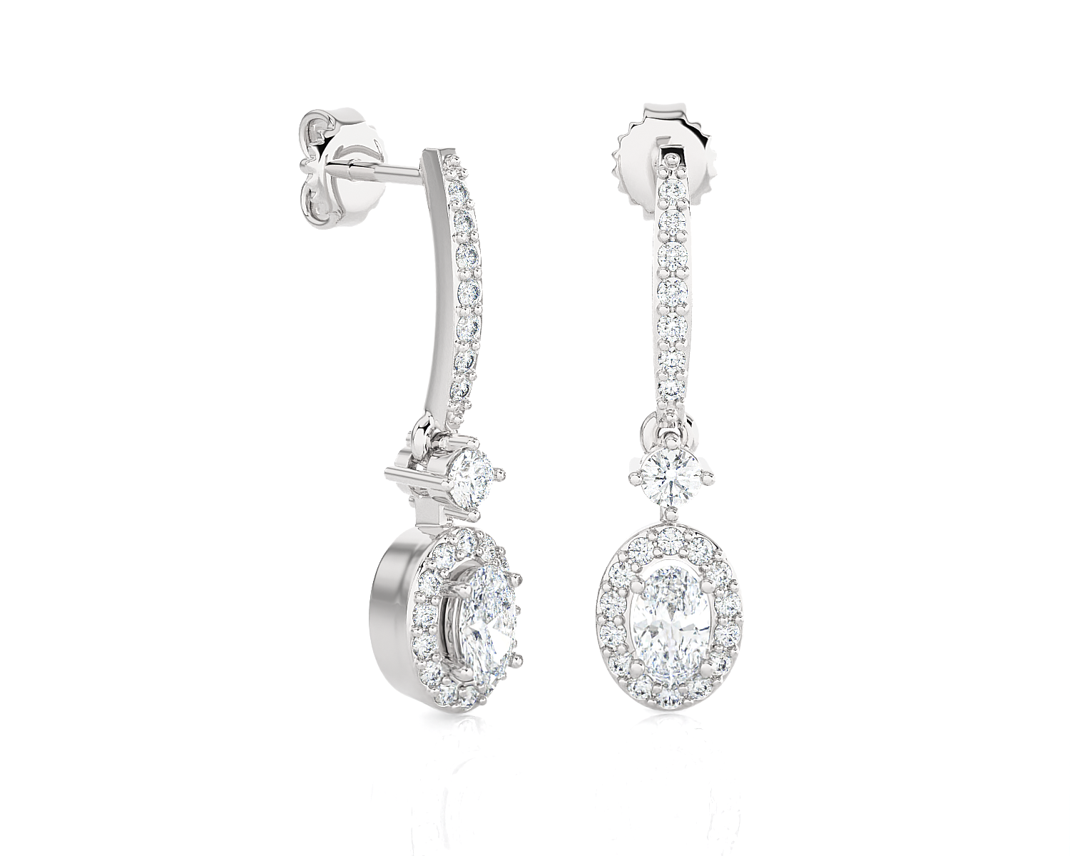 1/2 ctw Oval Lab Grown Diamond Drop Earrings
