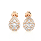 1/2 ctw Round Lab Grown Diamond Halo Stud Earrings