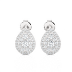 1/2 ctw Round Lab Grown Diamond Halo Stud Earrings