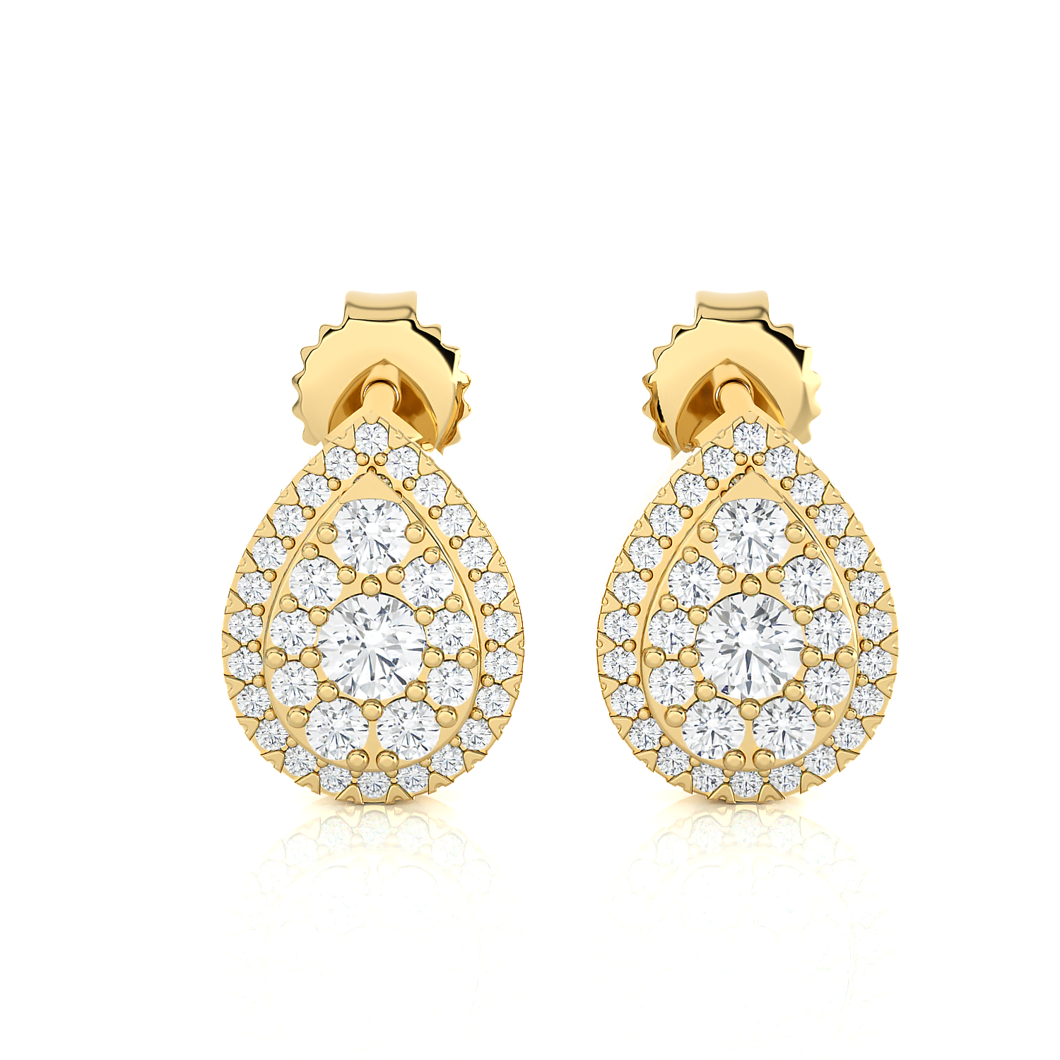 1/2 ctw Round Lab Grown Diamond Halo Stud Earrings