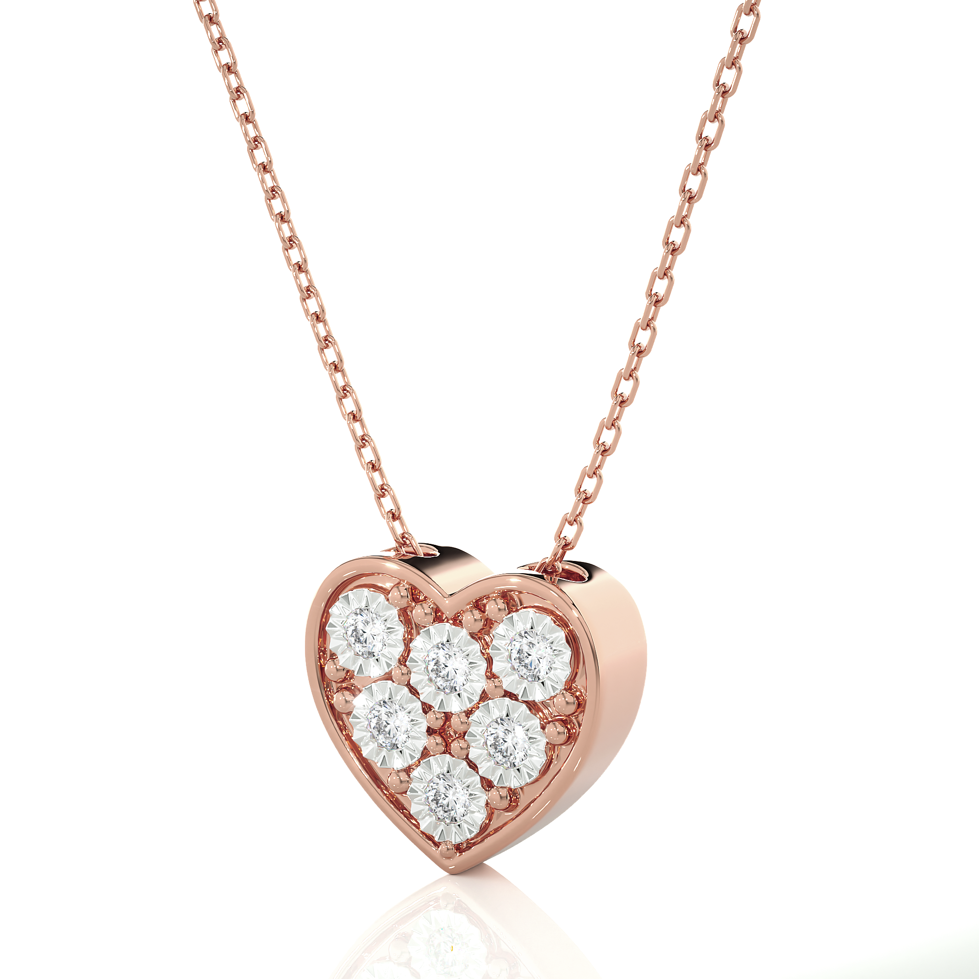 1/8  ctw Round Lab Grown Diamond Heart Pendant