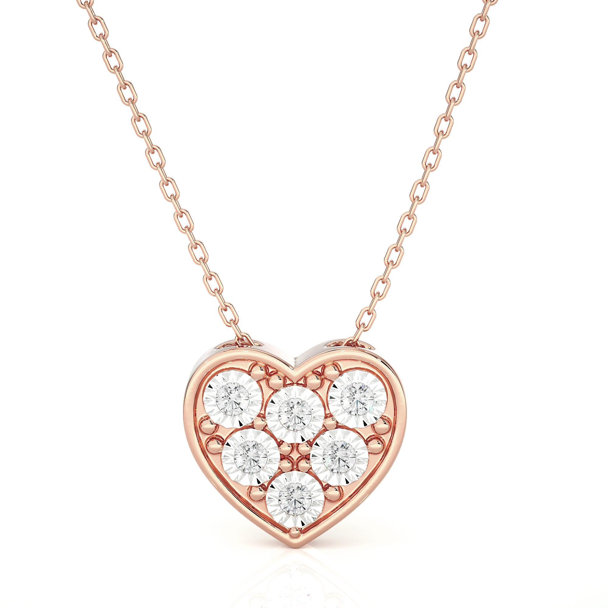 1/8  ctw Round Lab Grown Diamond Heart Pendant