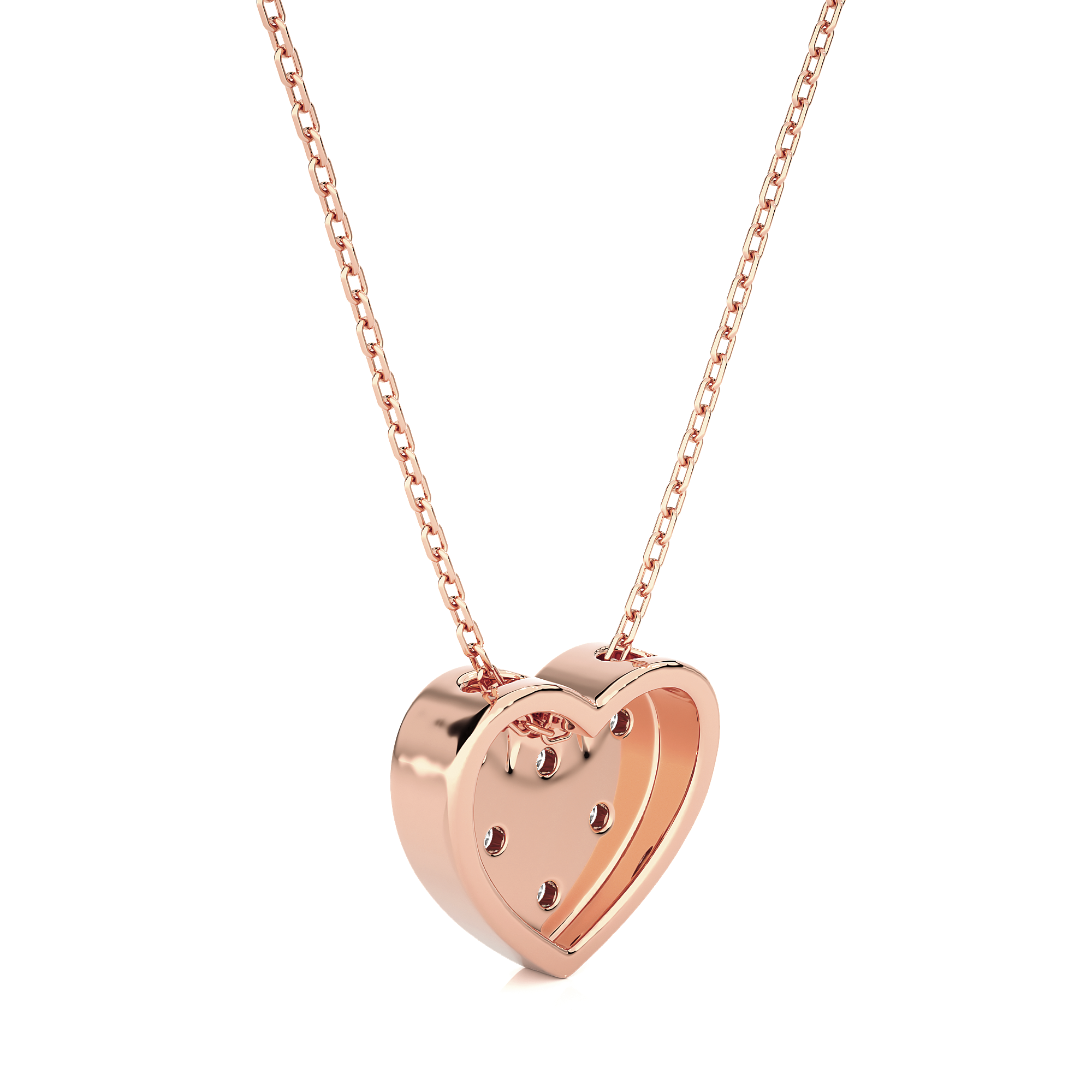 1/8  ctw Round Lab Grown Diamond Heart Pendant