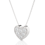 1/8  ctw Round Lab Grown Diamond Heart Pendant