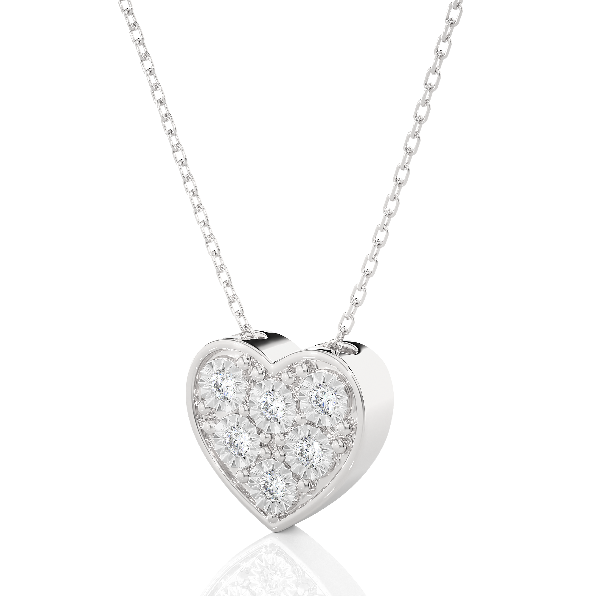 1/8  ctw Round Lab Grown Diamond Heart Pendant