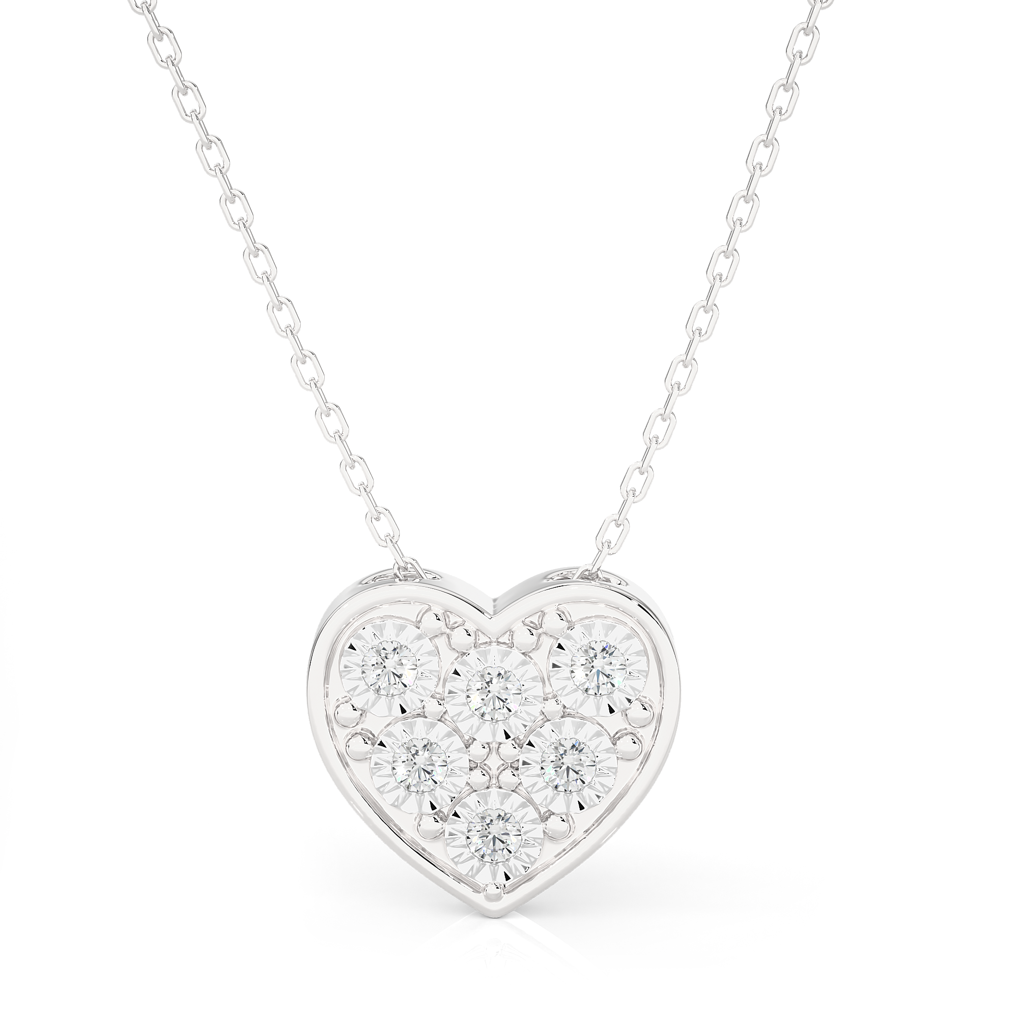 1/8  ctw Round Lab Grown Diamond Heart Pendant