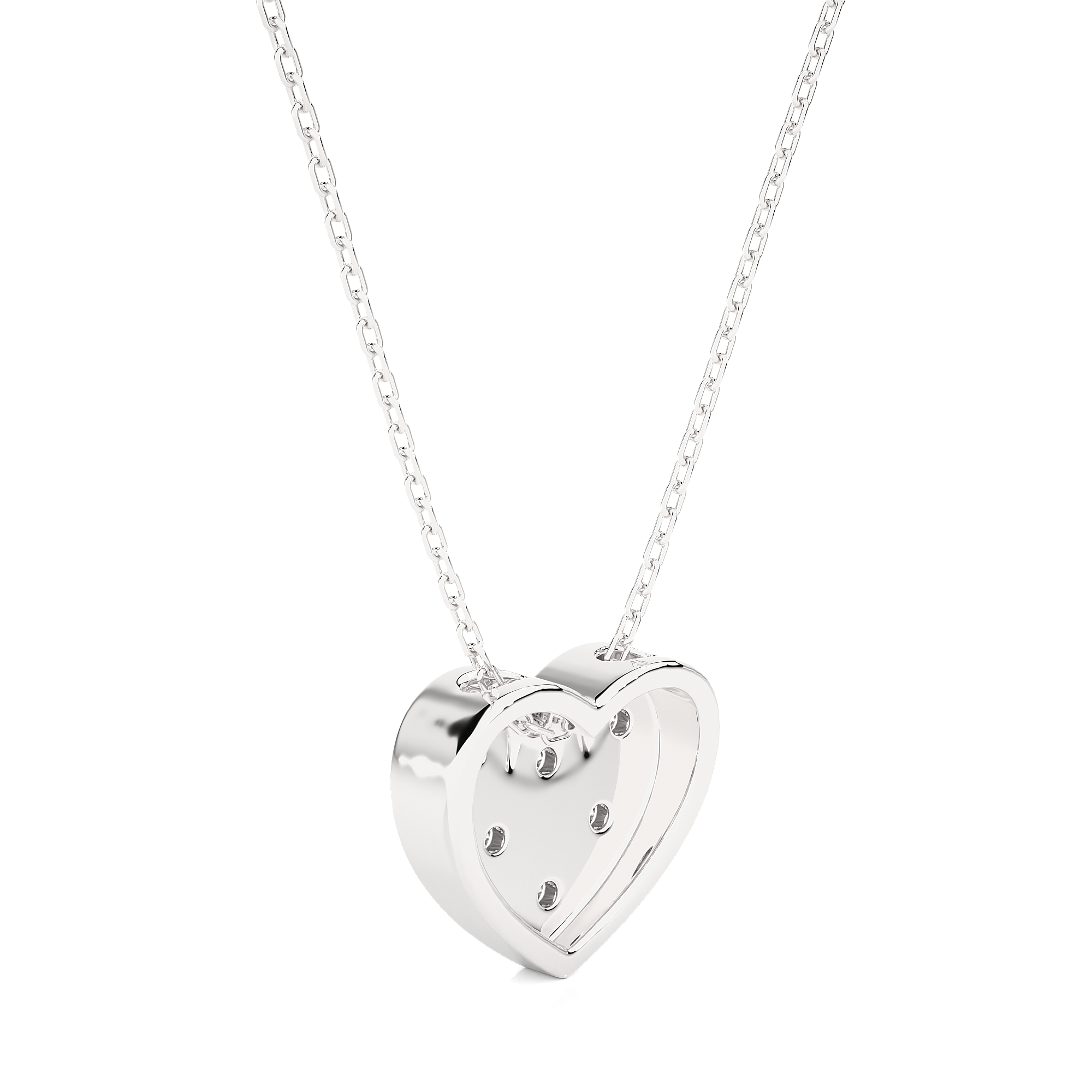 1/8  ctw Round Lab Grown Diamond Heart Pendant