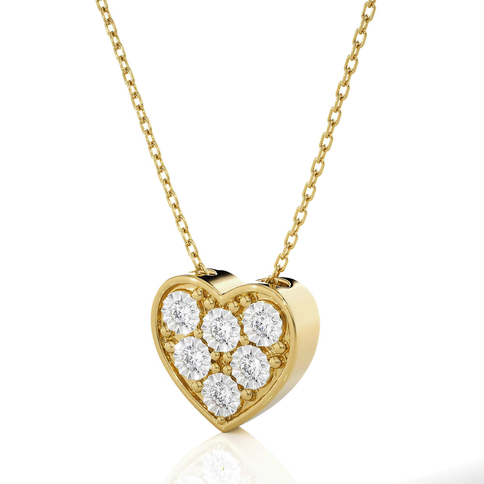 1/8  ctw Round Lab Grown Diamond Heart Pendant