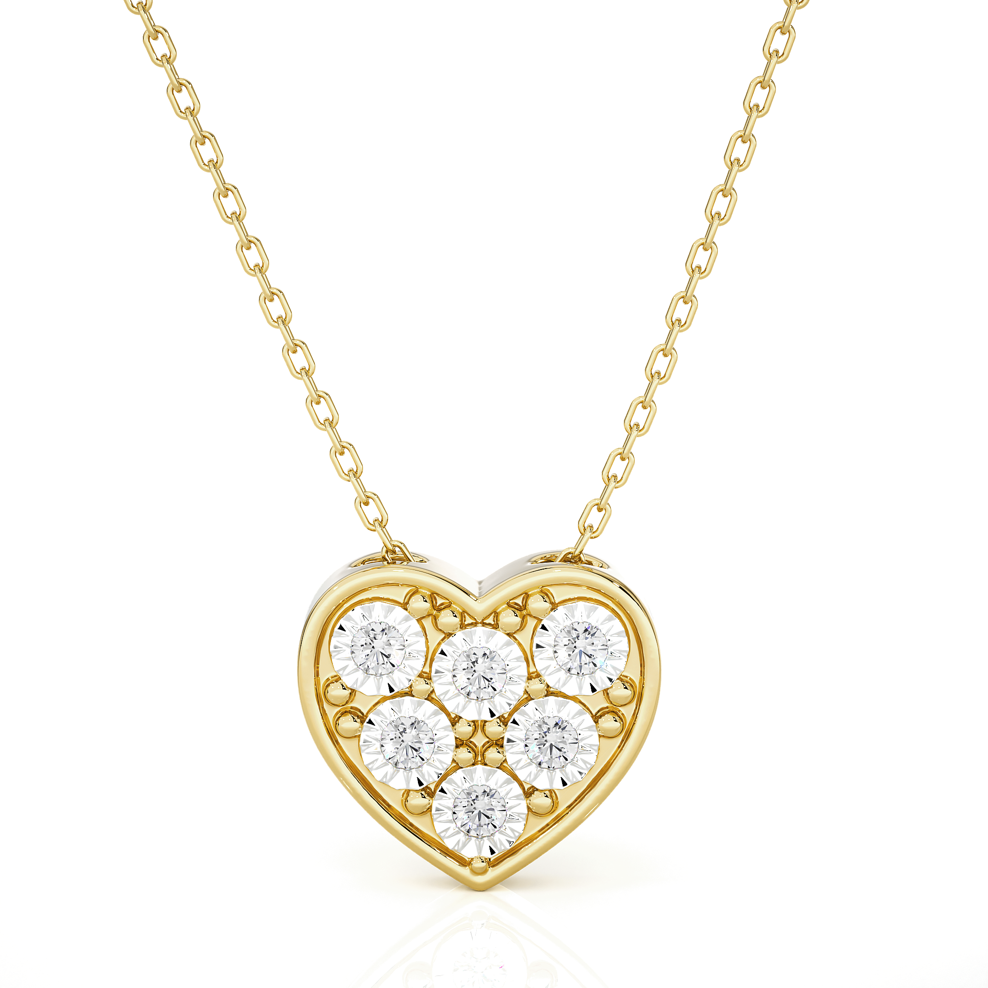 1/8  ctw Round Lab Grown Diamond Heart Pendant