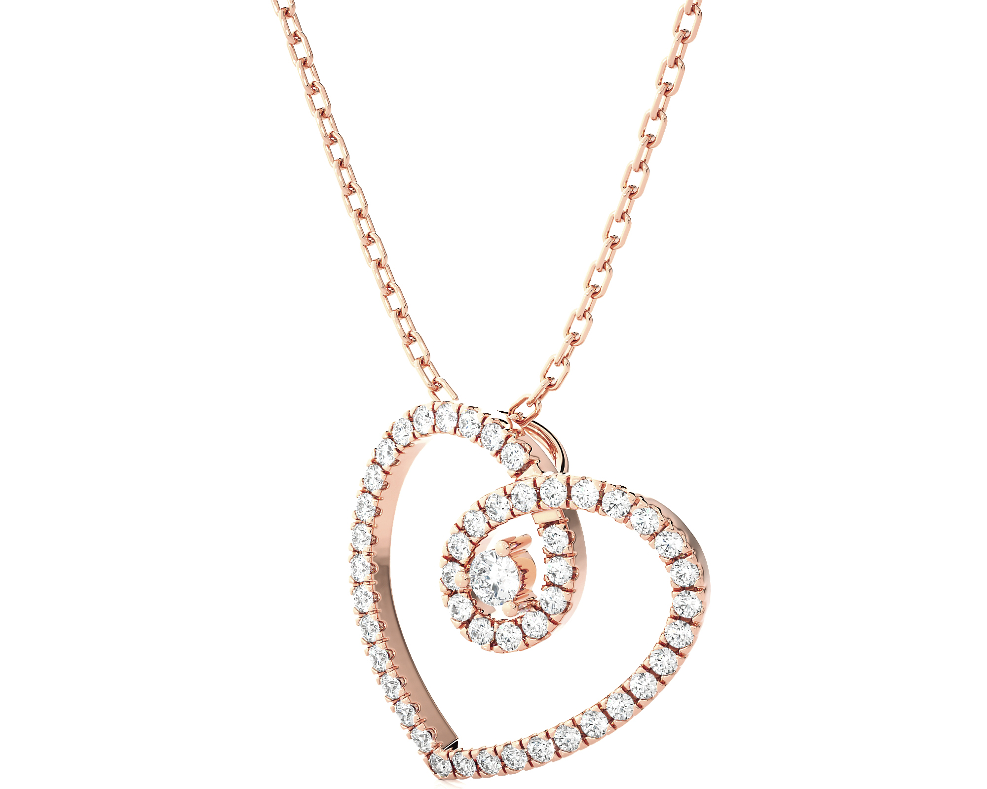 3/8  ctw Round Lab Grown Diamond Heart Pendant