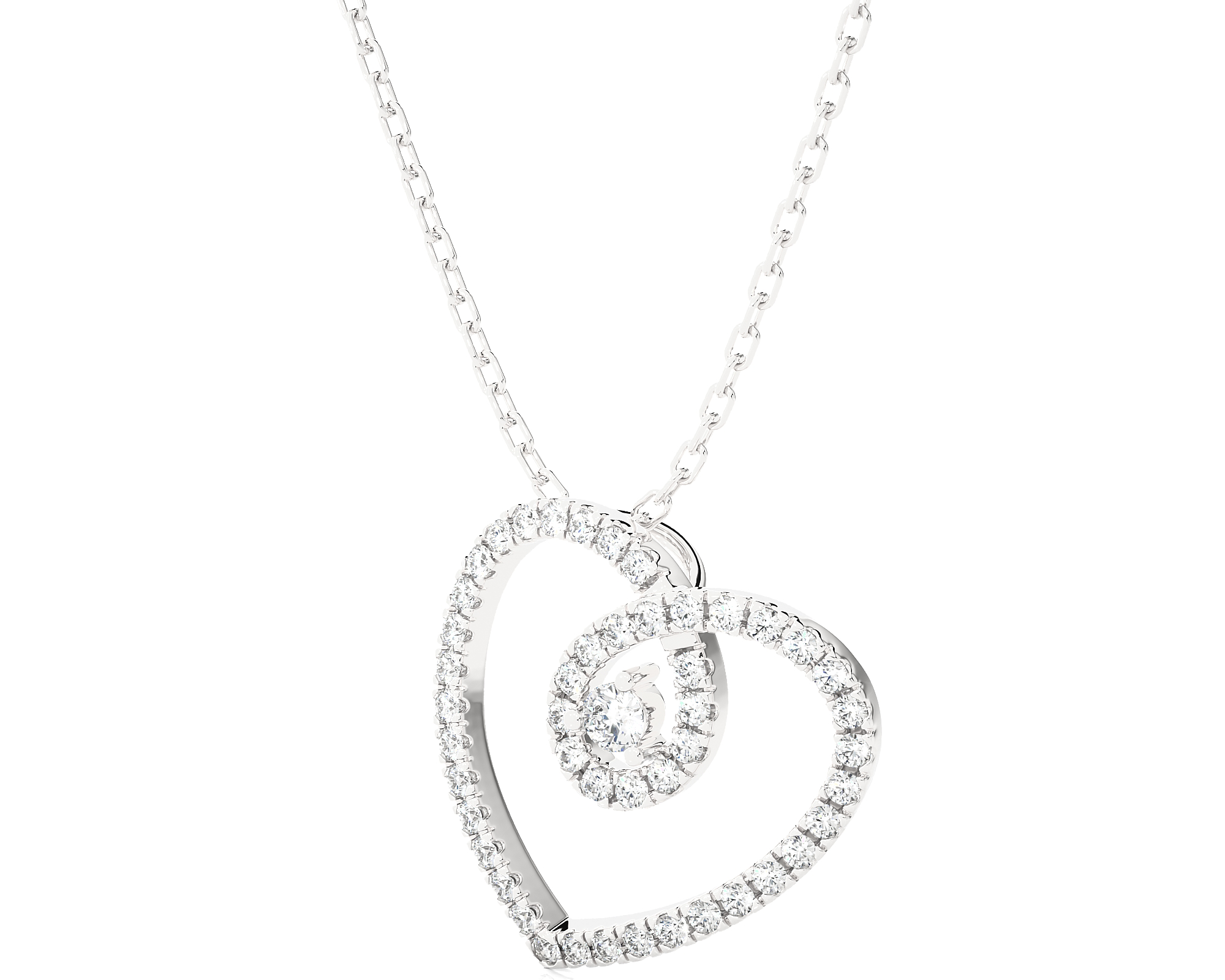 3/8  ctw Round Lab Grown Diamond Heart Pendant