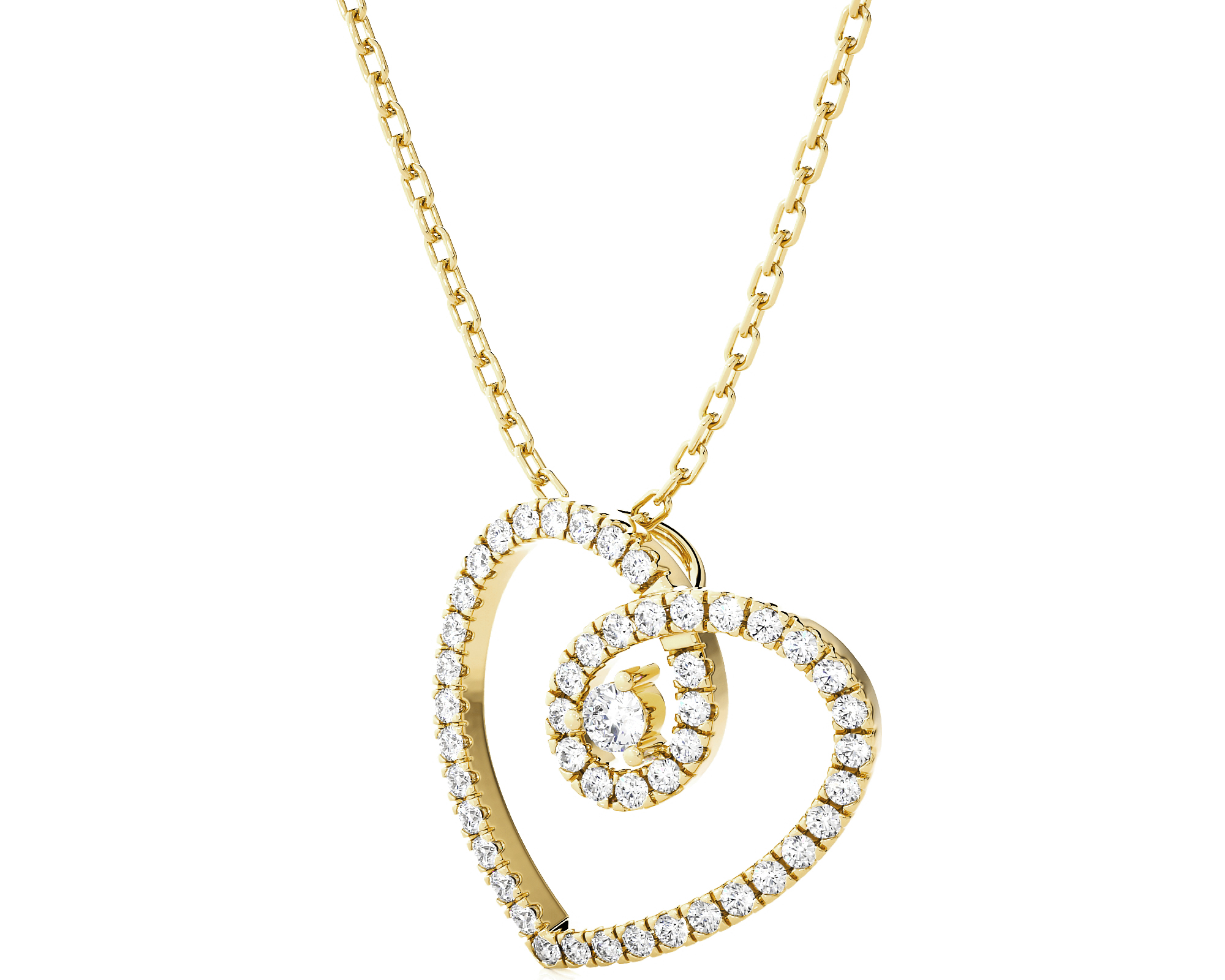 3/8  ctw Round Lab Grown Diamond Heart Pendant