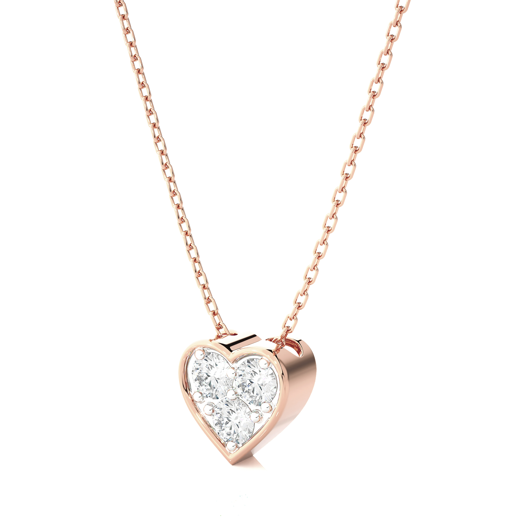 1/4  ctw Round Lab Grown Diamond Heart Pendant