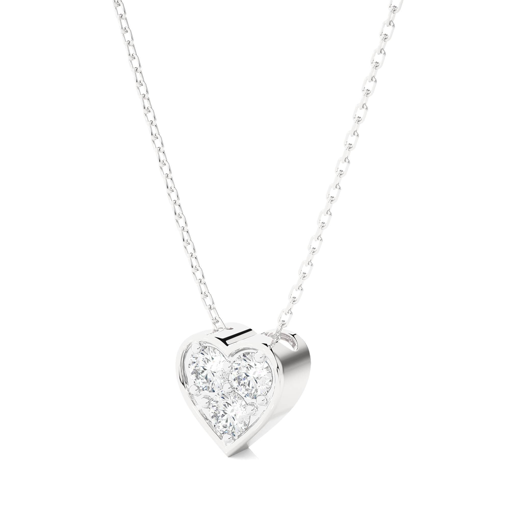 1/4  ctw Round Lab Grown Diamond Heart Pendant