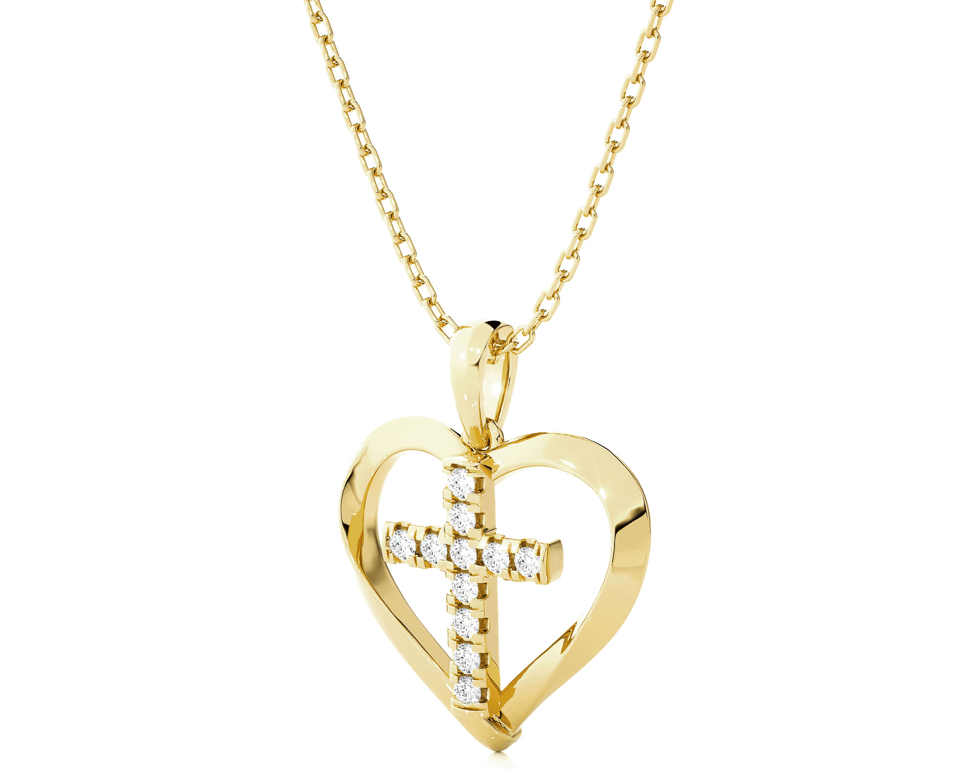 1/8  ctw Round Lab Grown Diamond Heart Pendant
