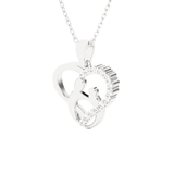 1/10  ctw Round Lab Grown Diamond Heart Pendant