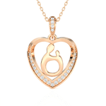 1/8  ctw Round Lab Grown Diamond Heart Pendant