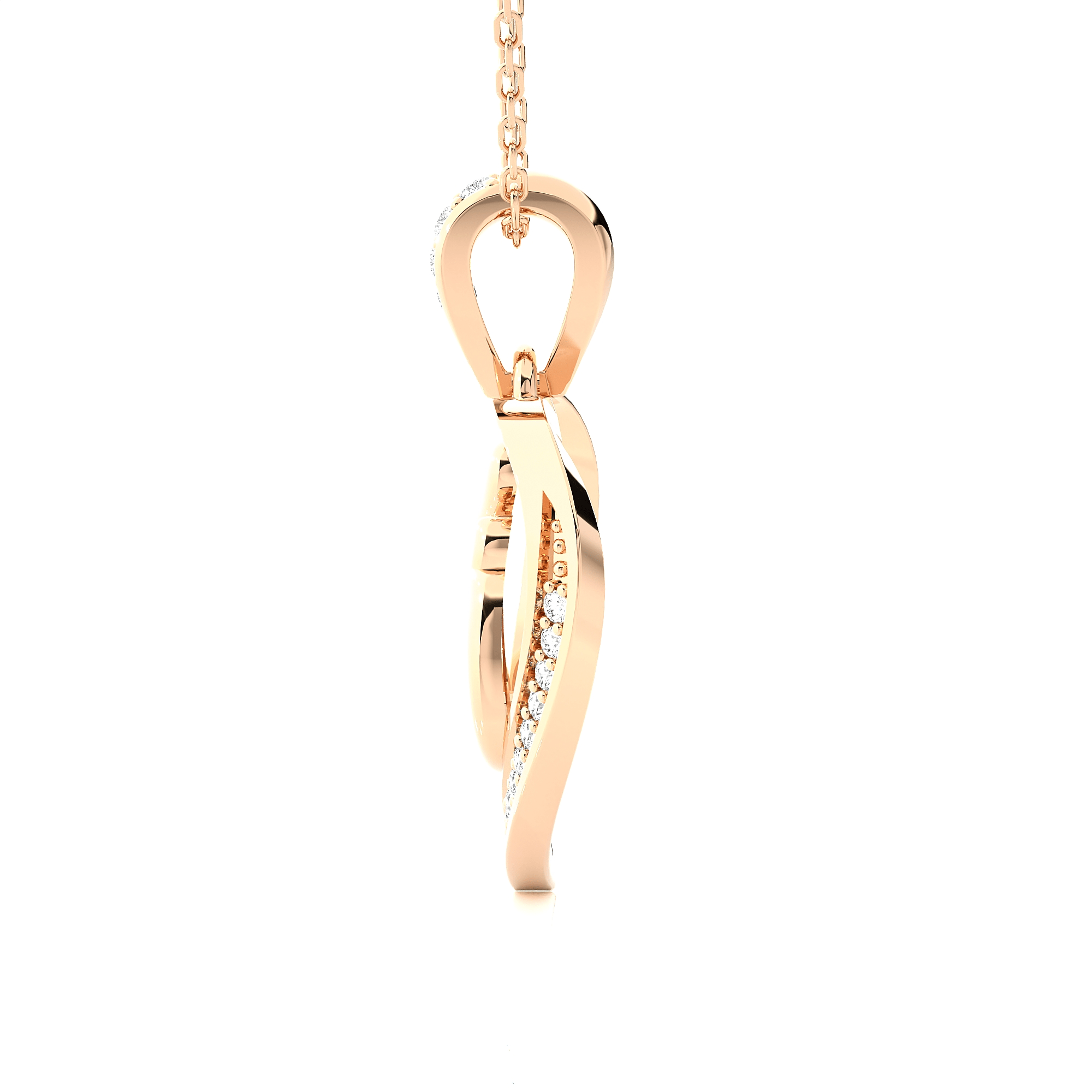 1/8  ctw Round Lab Grown Diamond Heart Pendant