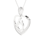1/8  ctw Round Lab Grown Diamond Heart Pendant
