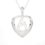 1/8  ctw Round Lab Grown Diamond Heart Pendant