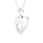 1/8  ctw Round Lab Grown Diamond Heart Pendant