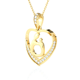 1/8  ctw Round Lab Grown Diamond Heart Pendant