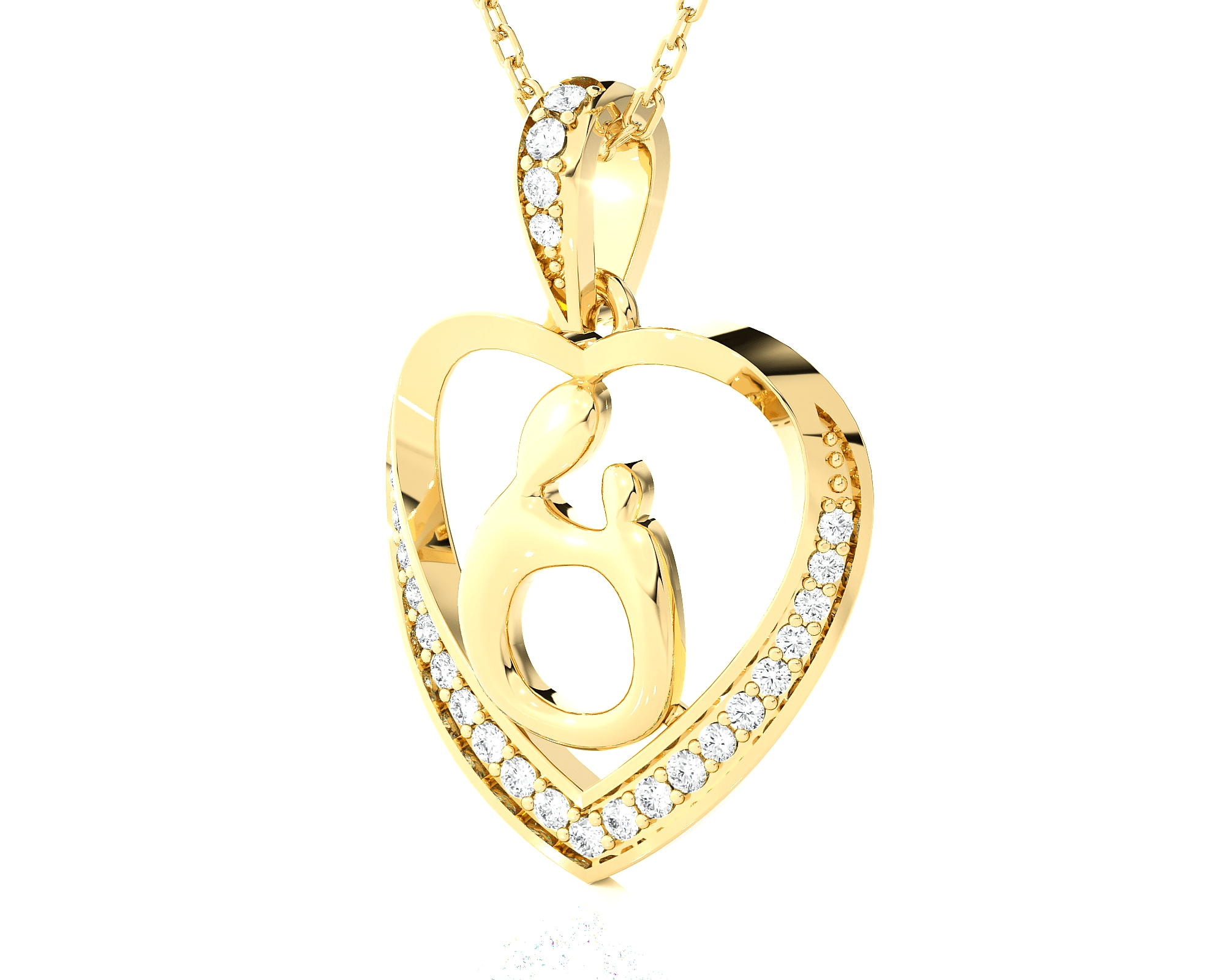 1/8  ctw Round Lab Grown Diamond Heart Pendant