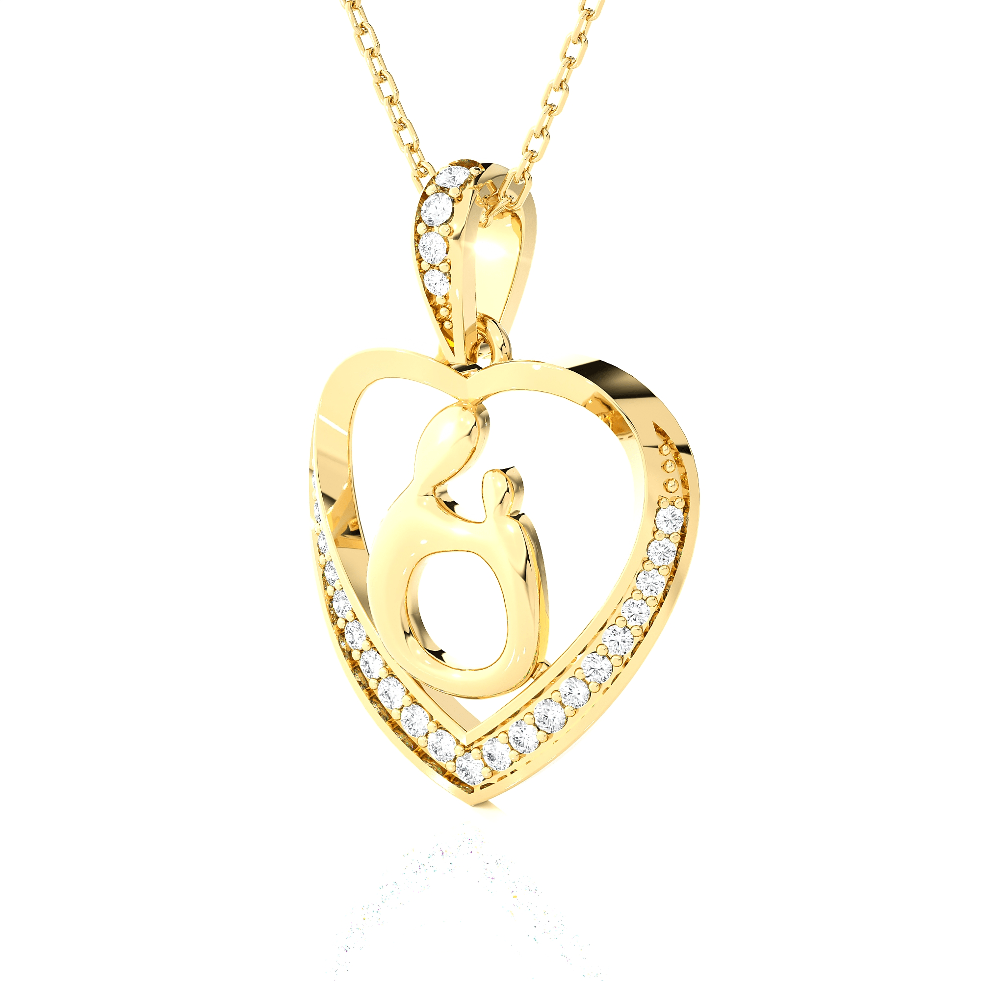 1/8  ctw Round Lab Grown Diamond Heart Pendant