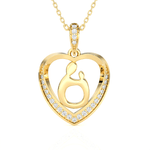 1/8  ctw Round Lab Grown Diamond Heart Pendant