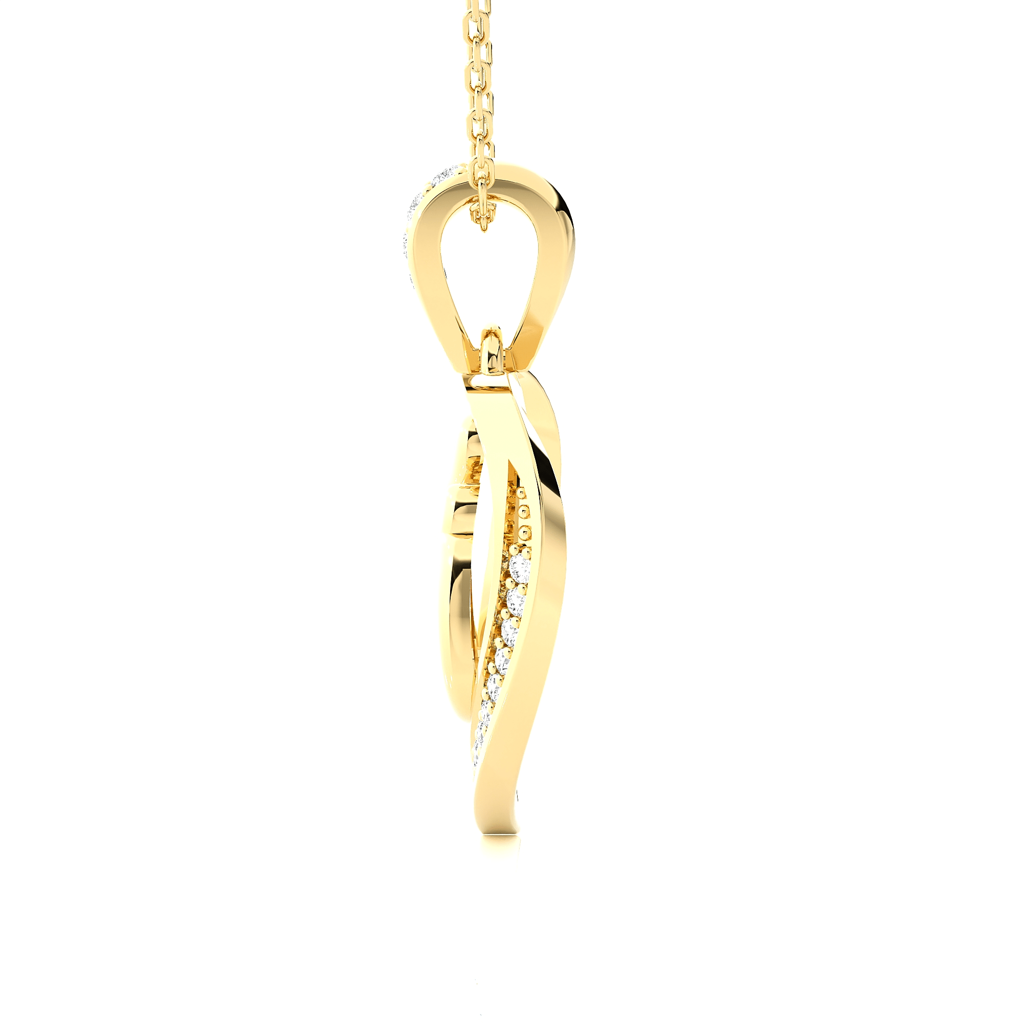 1/8  ctw Round Lab Grown Diamond Heart Pendant
