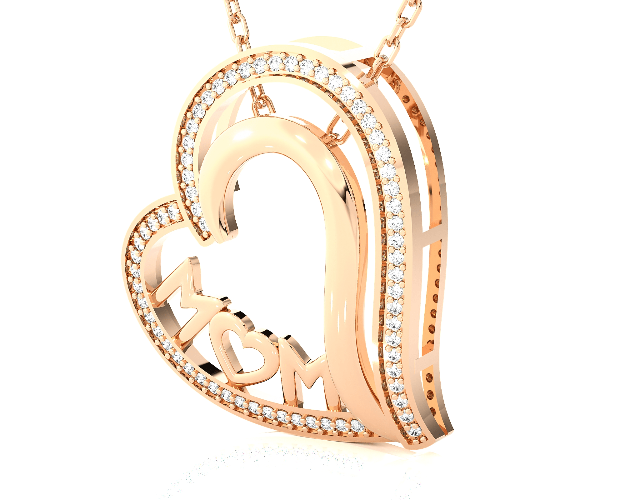 1/5  ctw Round Lab Grown Diamond Heart Pendant