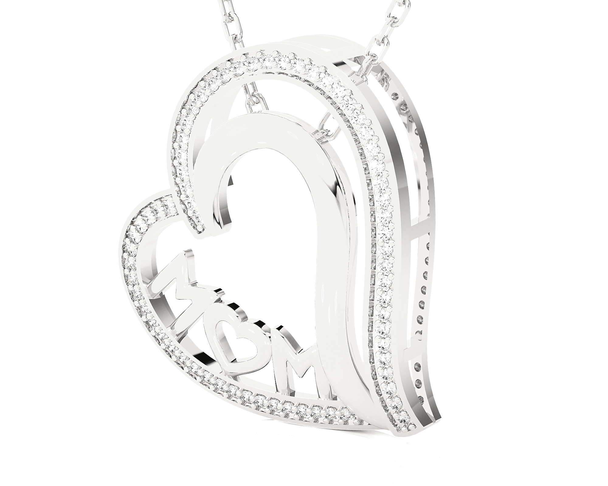 1/5  ctw Round Lab Grown Diamond Heart Pendant
