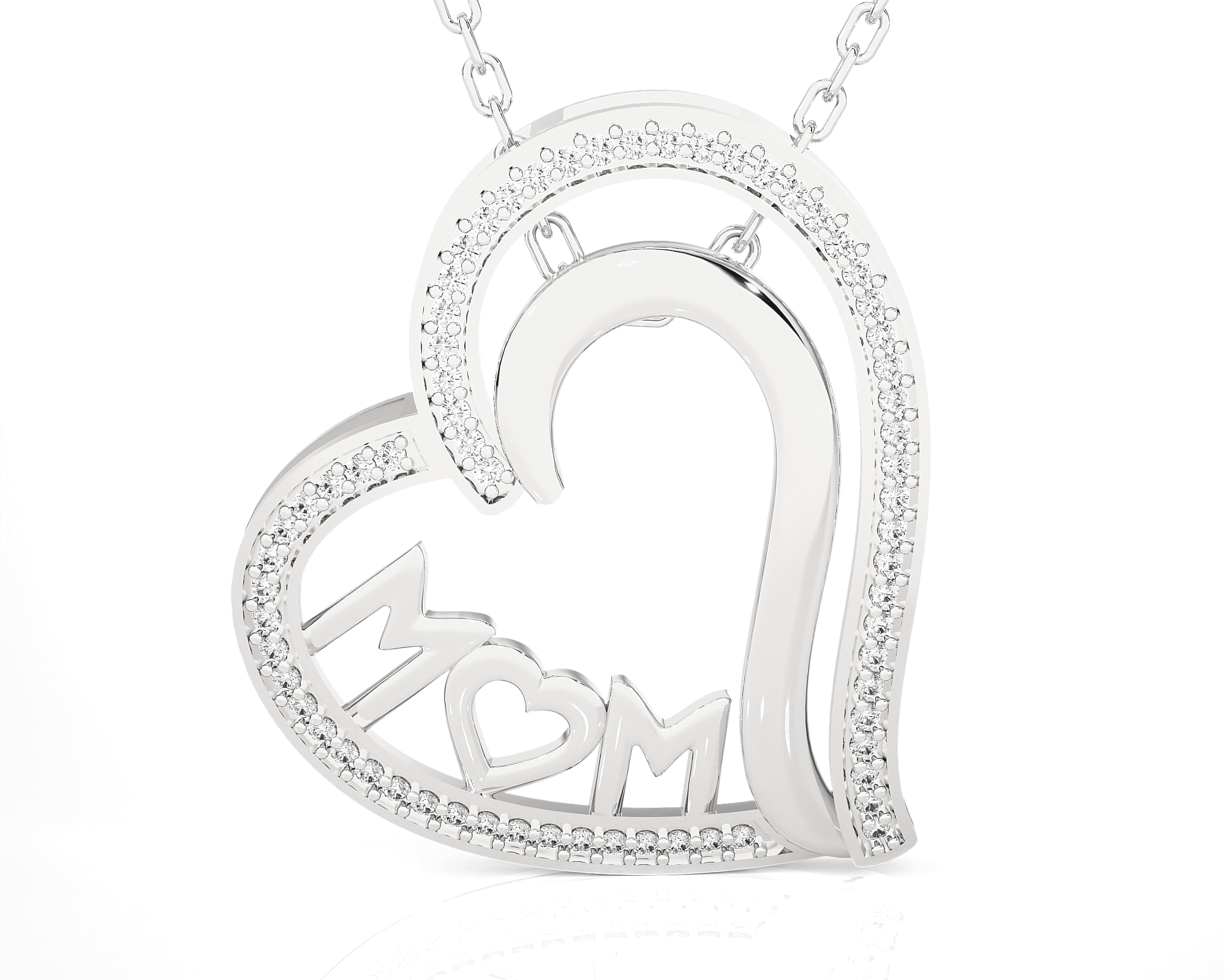 1/5  ctw Round Lab Grown Diamond Heart Pendant