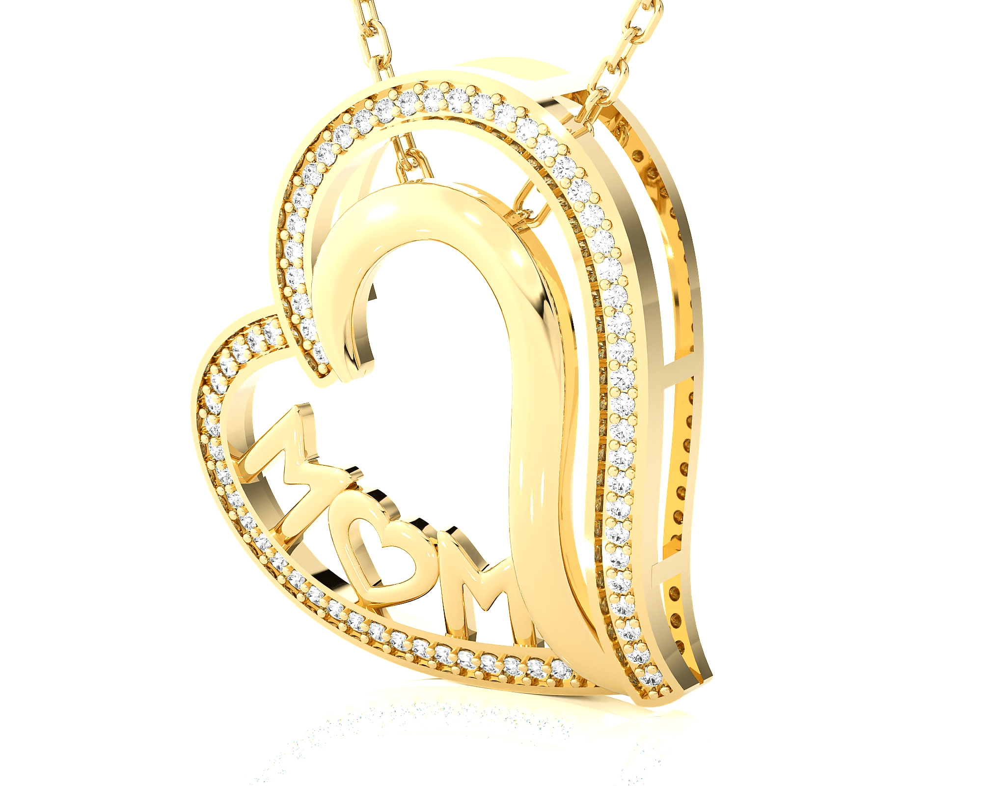 1/5  ctw Round Lab Grown Diamond Heart Pendant