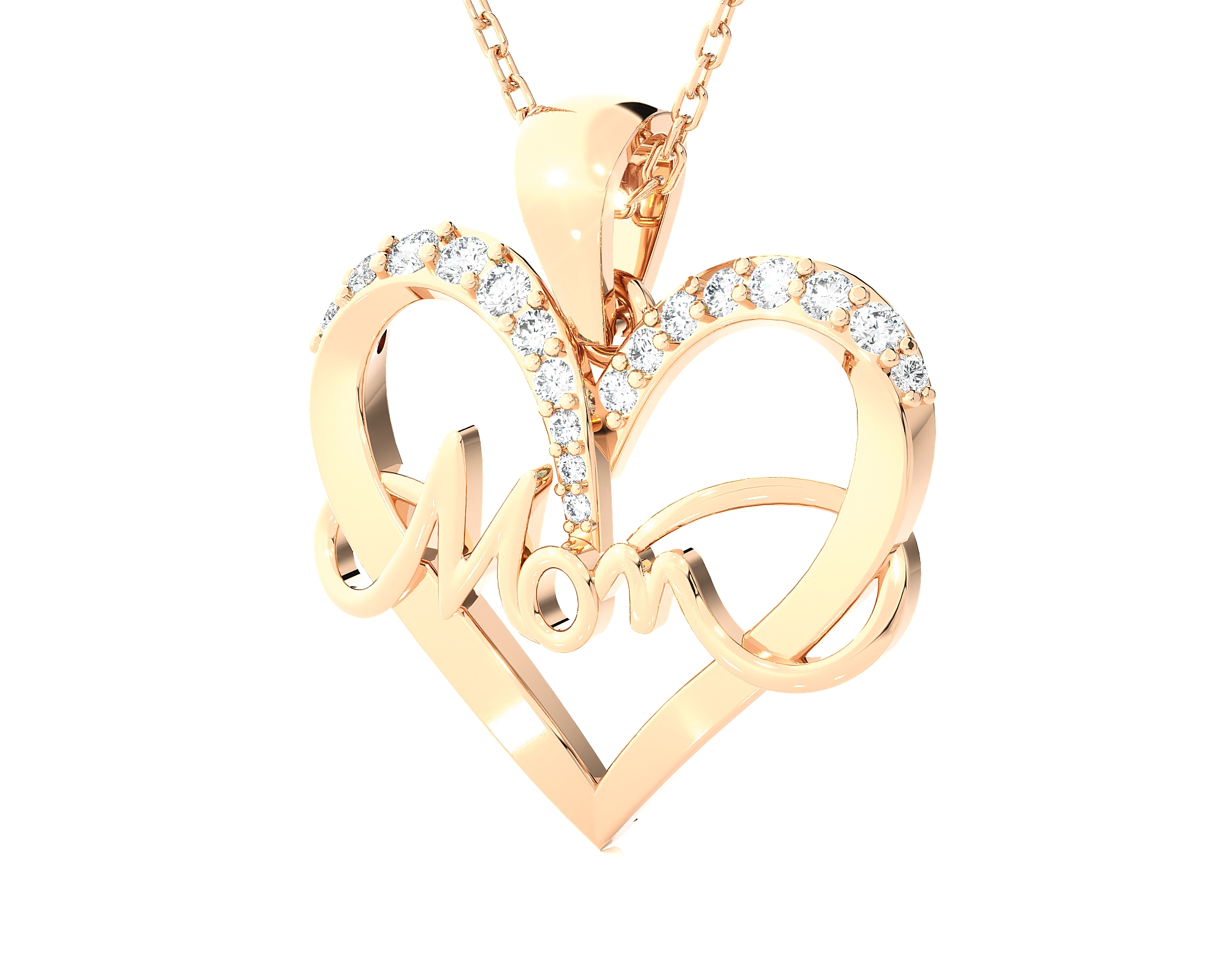 1/6  ctw Round Lab Grown Diamond Heart Pendant