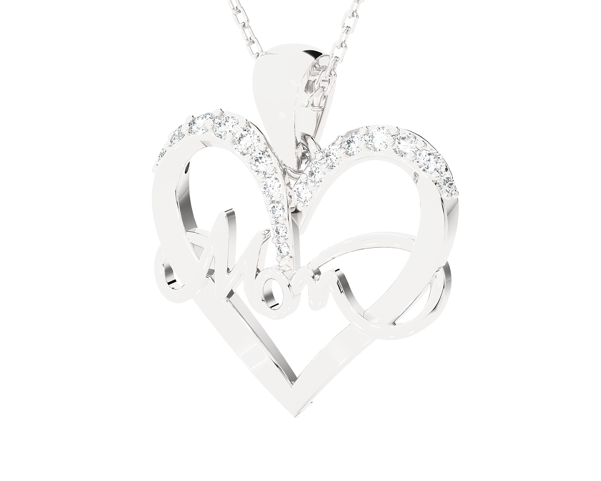 1/6  ctw Round Lab Grown Diamond Heart Pendant
