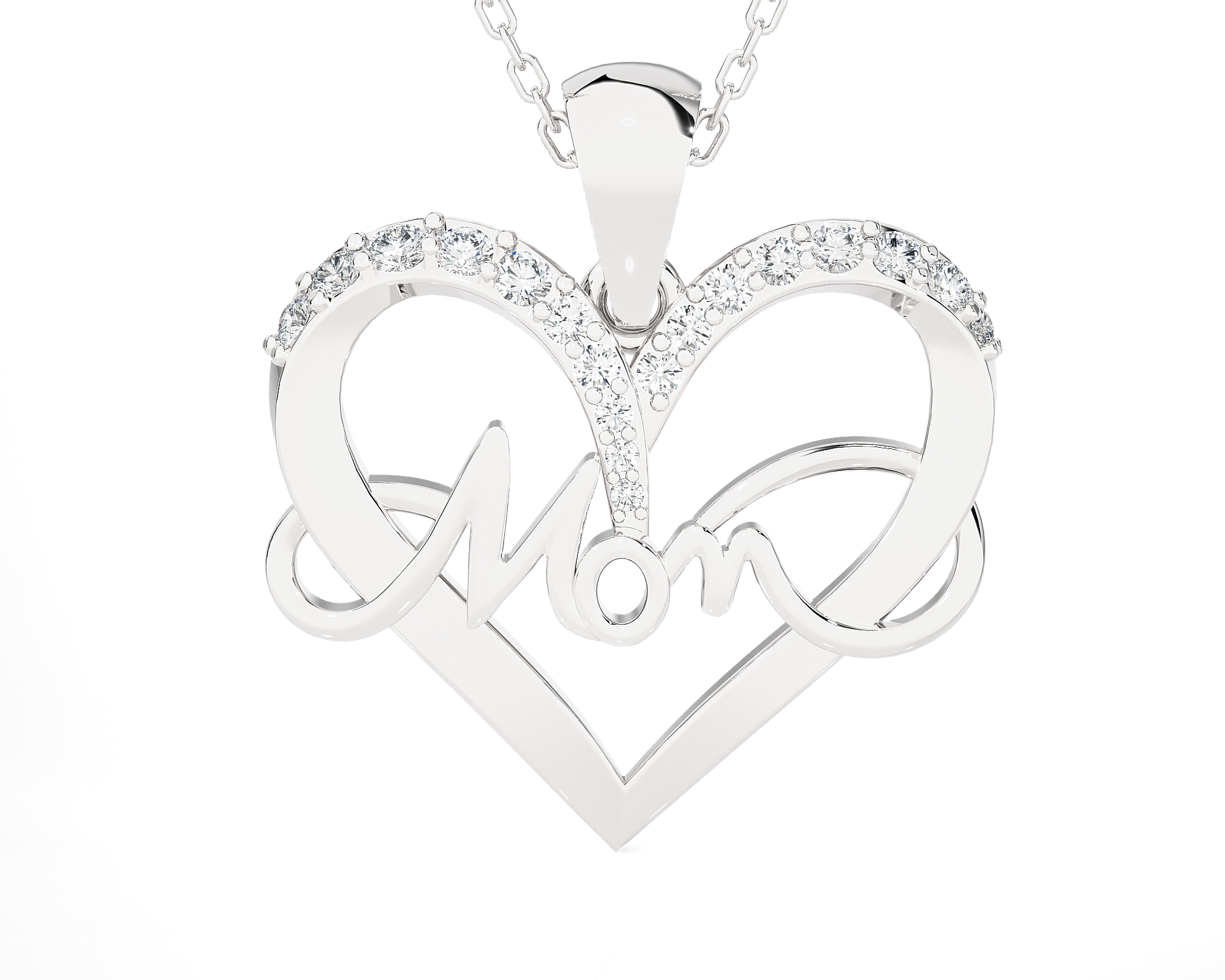 1/6  ctw Round Lab Grown Diamond Heart Pendant