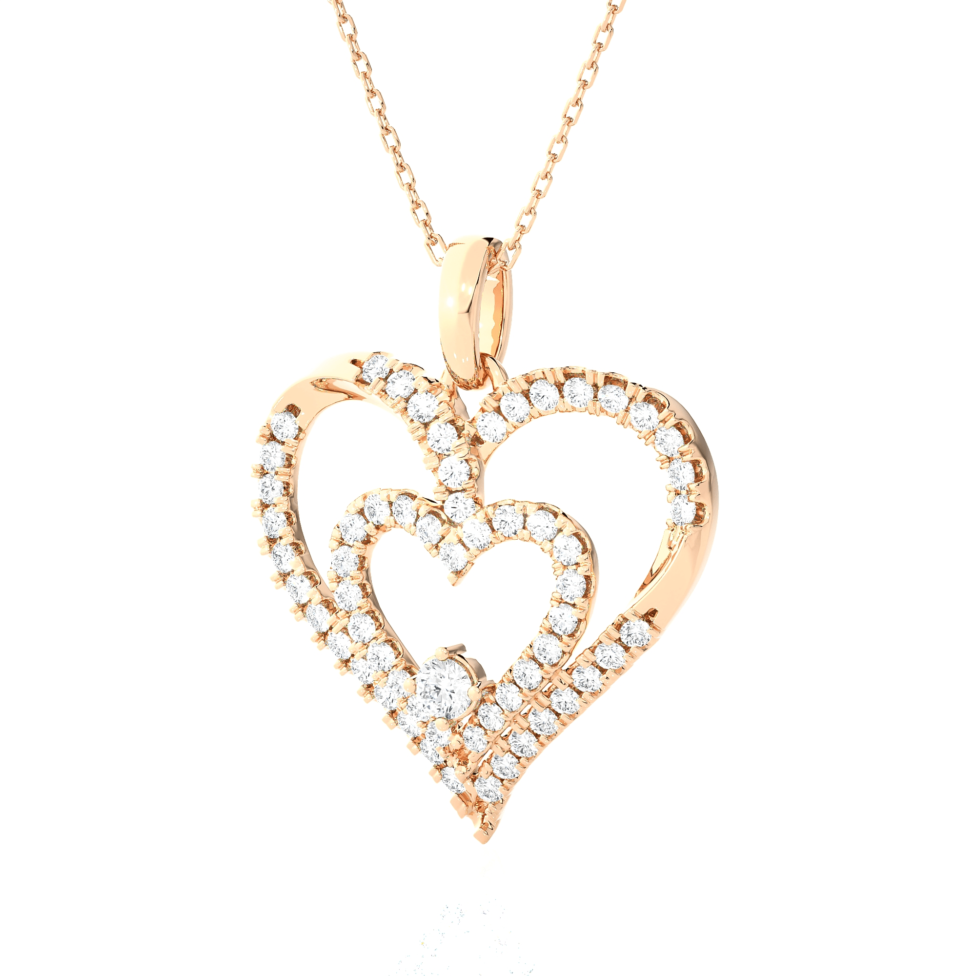4 5/8  ctw Round Lab Grown Diamond Heart Pendant