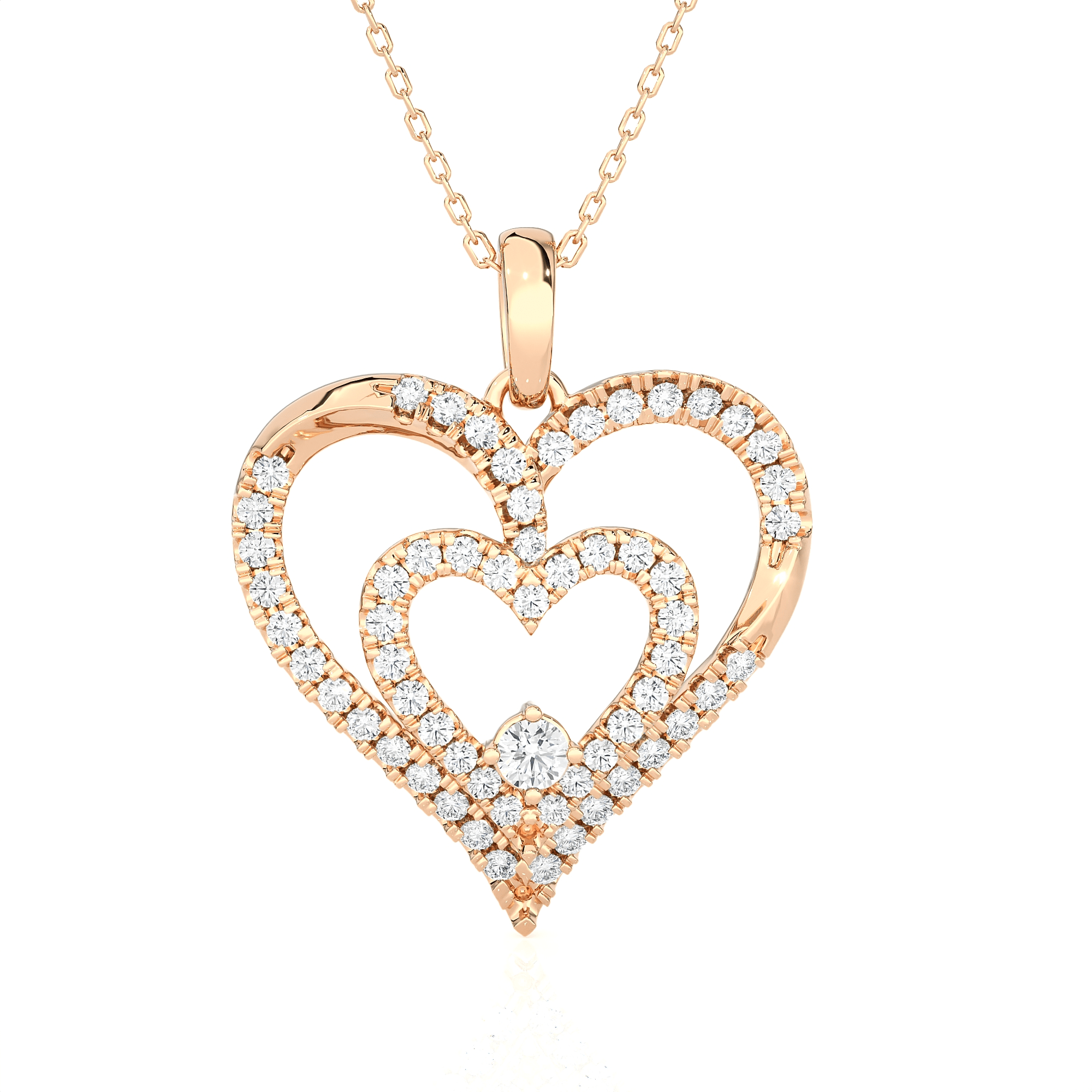 4 5/8  ctw Round Lab Grown Diamond Heart Pendant