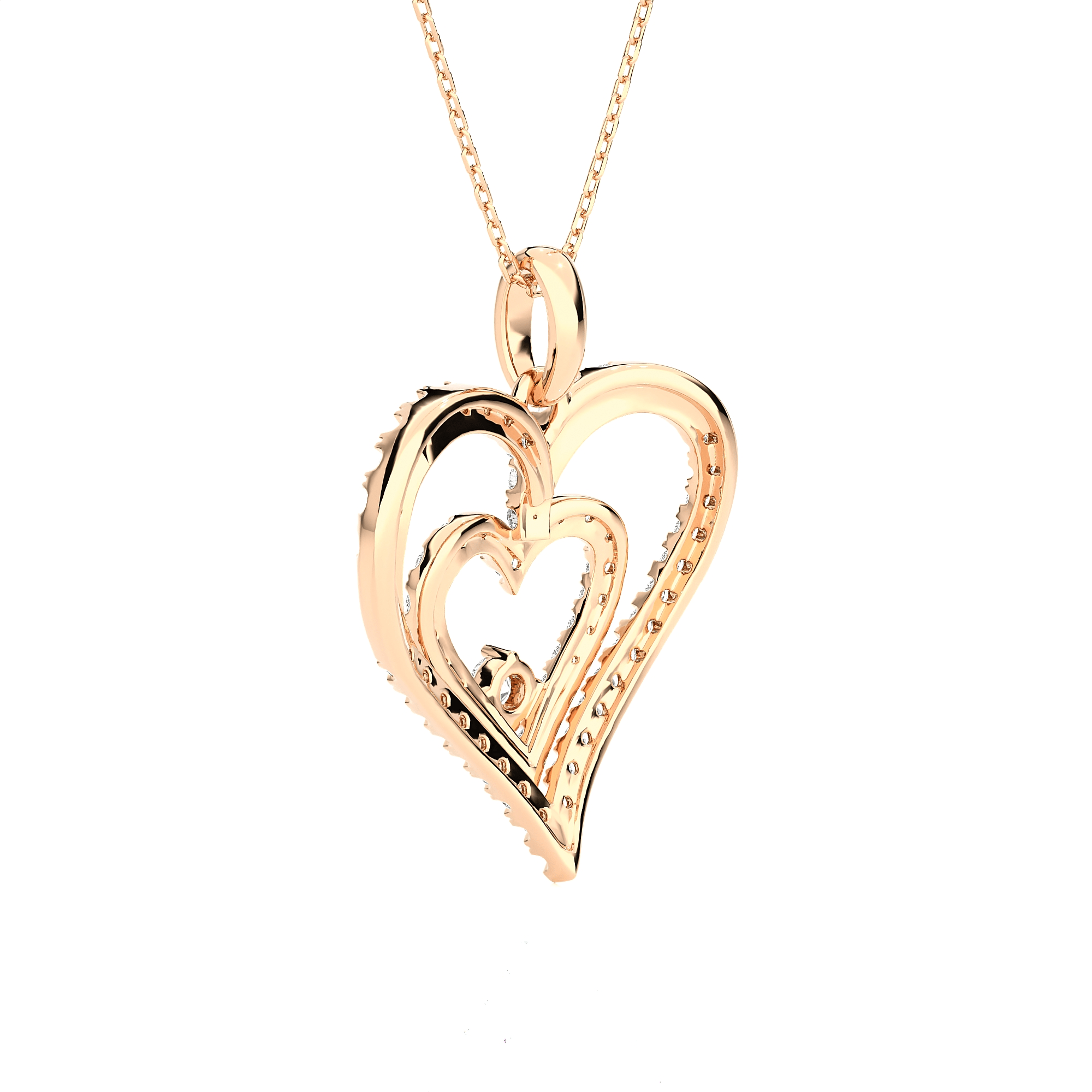 4 5/8  ctw Round Lab Grown Diamond Heart Pendant