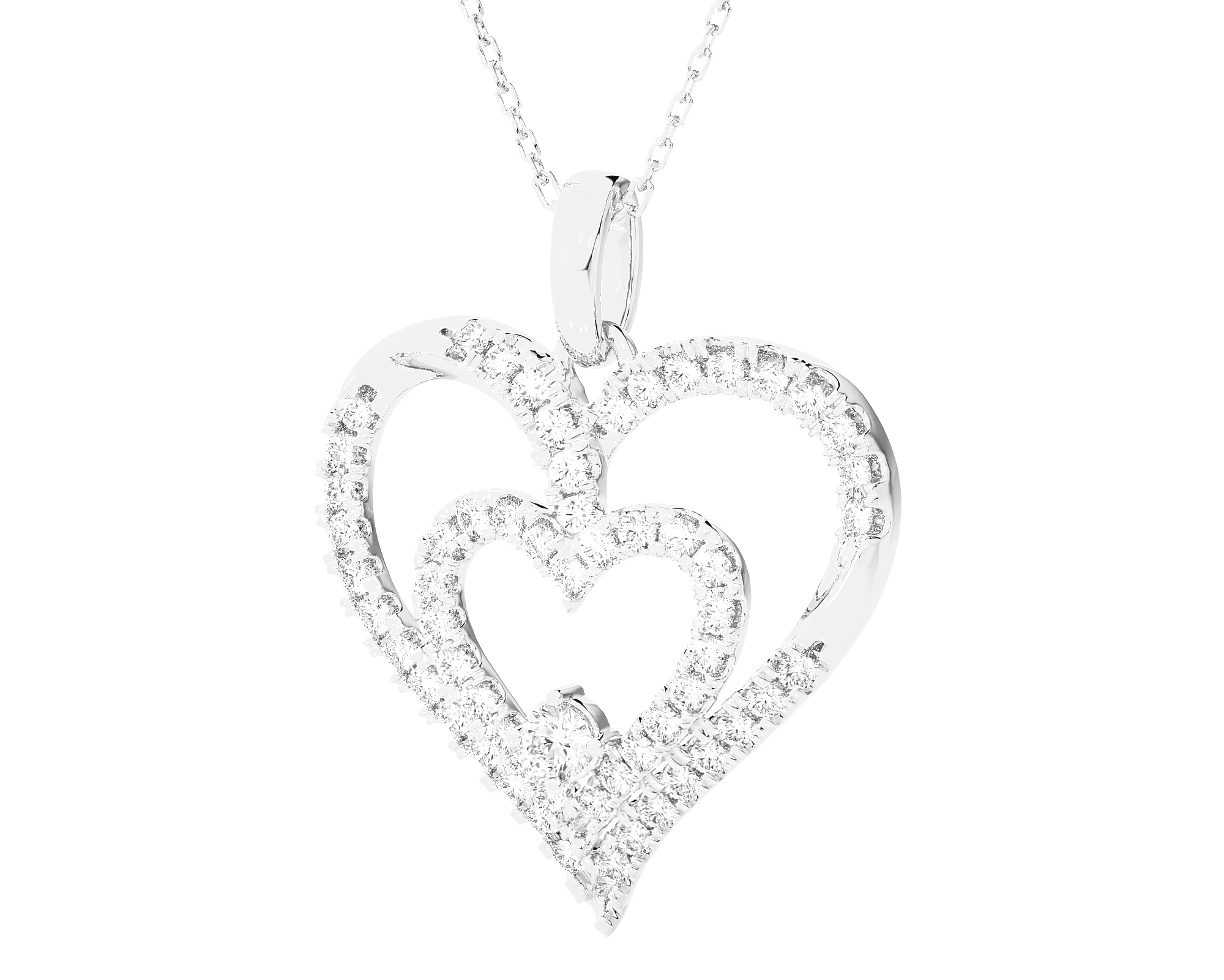 4 5/8  ctw Round Lab Grown Diamond Heart Pendant