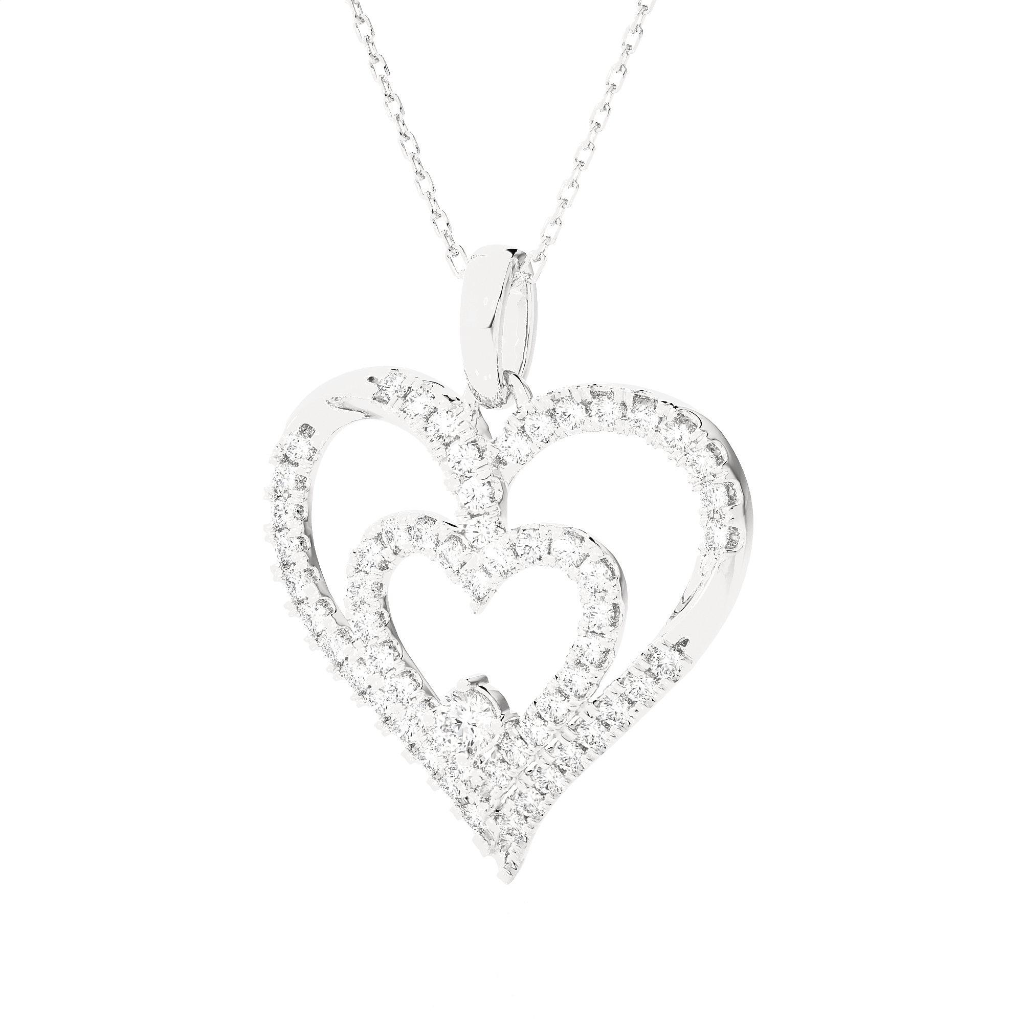 4 5/8  ctw Round Lab Grown Diamond Heart Pendant