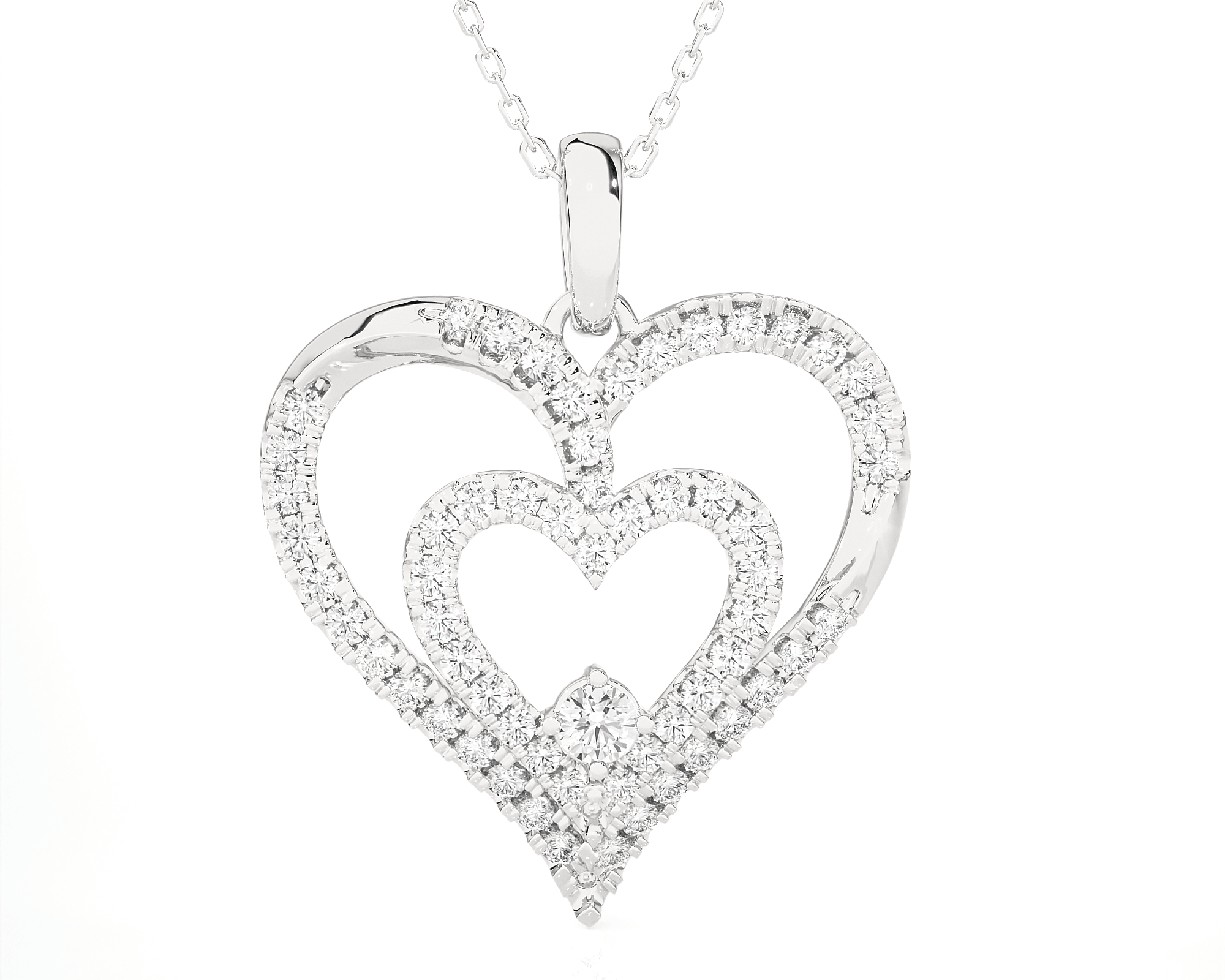 4 5/8  ctw Round Lab Grown Diamond Heart Pendant