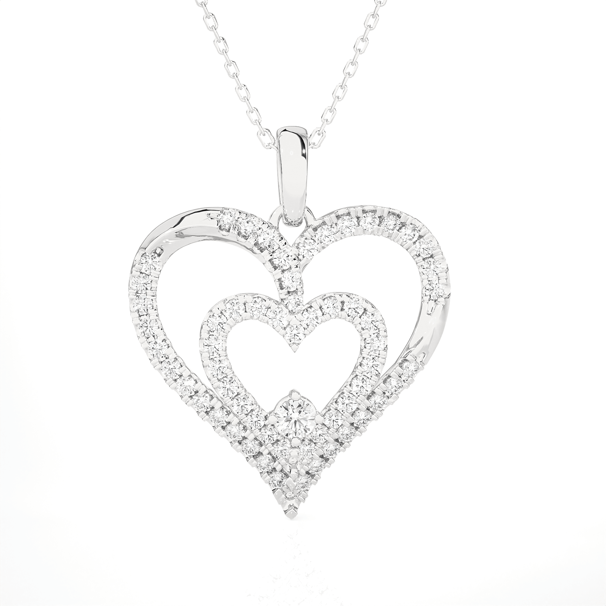4 5/8  ctw Round Lab Grown Diamond Heart Pendant