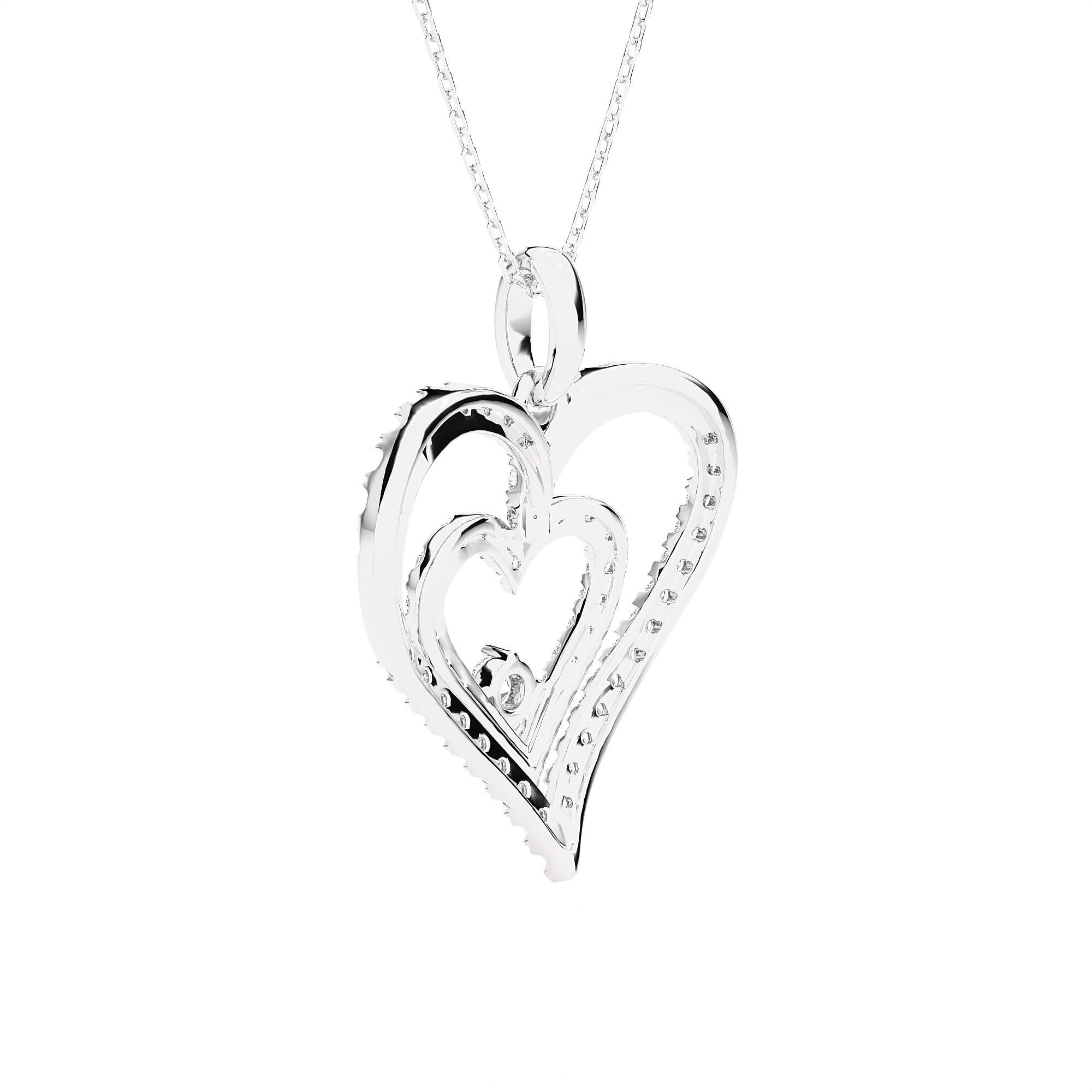 4 5/8  ctw Round Lab Grown Diamond Heart Pendant
